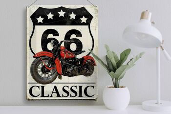 Plaque en tôle rétro 30x40cm moto classique 66 5 étoiles 3