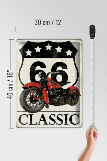 Plaque en tôle rétro 30x40cm moto classique 66 5 étoiles 4