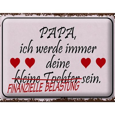 Blechschild Spruch 40x30cm Papa deine Tochter Herzen