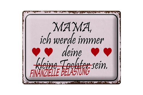 Blechschild Spruch 40x30cm Mama deine Tochter Herzen