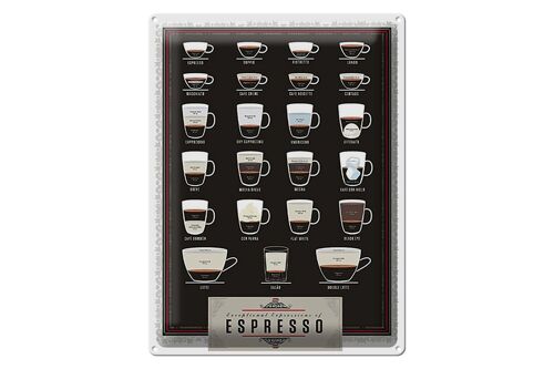 Blechschild Kaffee 30x40cm Sorten Espresso Mocha Americano