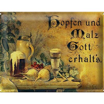 Blechschild Spruch 40x30cm Hopfen und Malz Gott erhalt´s