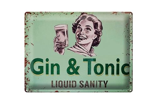 Blechschild 40x30cm Gin & Tonic liauid sanity