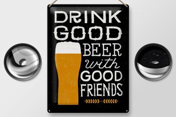 Plaque en tôle 30x40cm Boire une bonne bière entre amis 2