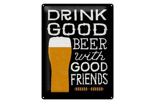 Blechschild 30x40cm drink good Beer with Friends