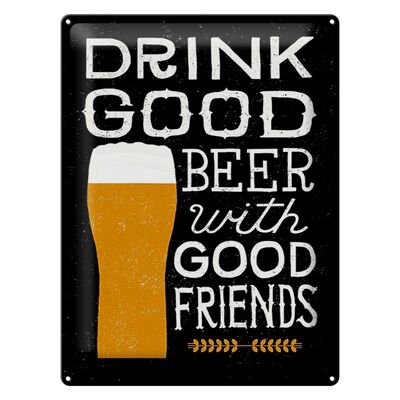 Cartel de chapa 30x40cm Beber buena cerveza con amigos