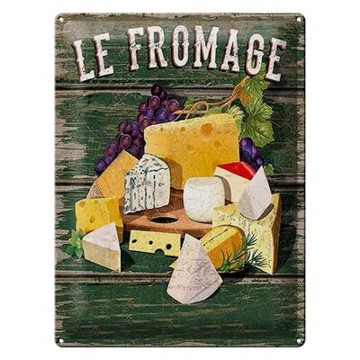 Targa in metallo Alimentare 30x40 cm Le Fromage Tipi di formaggio Formaggio