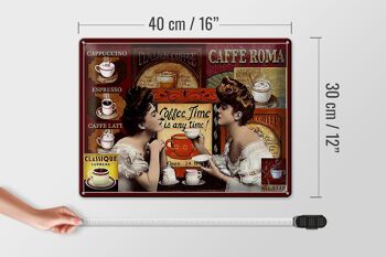 Plaque en métal pour café, 40x30cm, café Roma, le temps est à tout moment 4