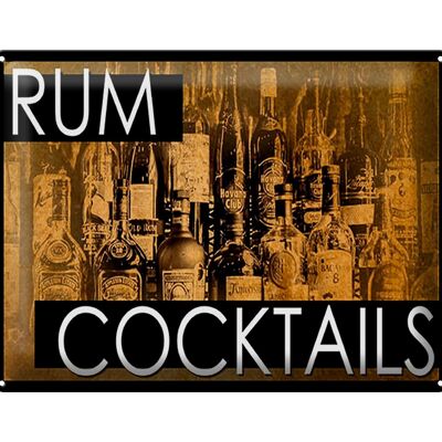 Plaque en tôle 40x30cm Rhum Cocktails