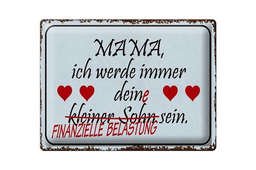 Blechschild Spruch 40x30cm Mama ich werde dein kleiner Sohn