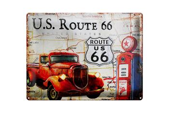 Plaque en étain rétro 40x30cm, Station-service US Route 66 Vintage 1