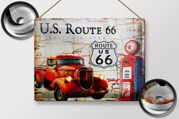 Plaque en étain rétro 40x30cm, Station-service US Route 66 Vintage 2
