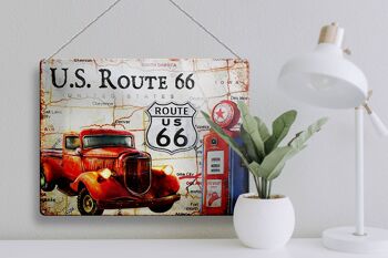 Plaque en étain rétro 40x30cm, Station-service US Route 66 Vintage 3