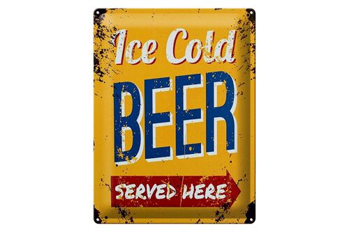 Blechschild Retro 30x40cm Ice Cold Beer served here Bier