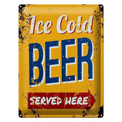 Blechschild Retro 30x40cm Ice Cold Beer served here Bier