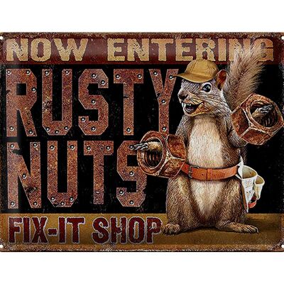 Blechschild Spruch 40x30cm Fix-it Shop rusty nuts Garage