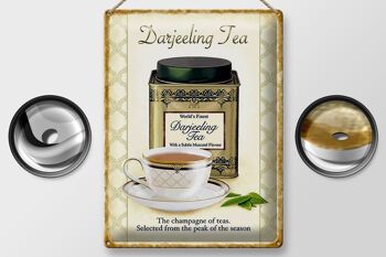 Plaque en tôle thé 30x40cm Darjeeling Tea champagne des thés 2
