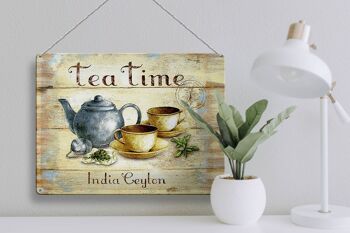 Théière en tôle 40x30cm Tea Time India Ceylan 3