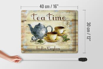 Théière en tôle 40x30cm Tea Time India Ceylan 4
