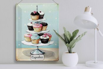 Plaque en tôle bonbons 30x40cm cupcakes petits gâteaux 3