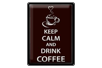 Panneau en étain disant 30x40cm Keep Calm Drink Coffee Coffee 1