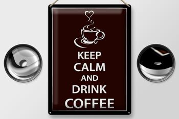 Panneau en étain disant 30x40cm Keep Calm Drink Coffee Coffee 2