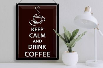 Panneau en étain disant 30x40cm Keep Calm Drink Coffee Coffee 3