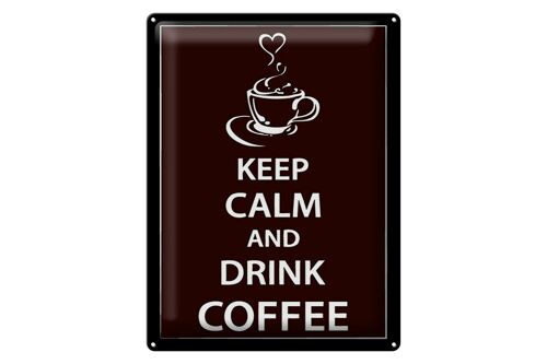 Blechschild Spruch 30x40cm Keep Calm drink Coffee Kaffee