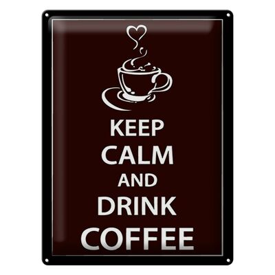 Cartel de chapa que dice 30x40cm Keep Calm beber café Café