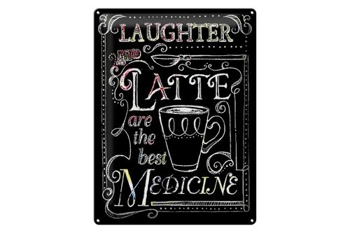Blechschild Spruch 30x40cm Laughter and Latte are the best