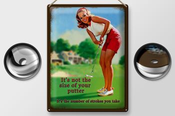 Plaque en tôle Pinup 30x40cm Golf, ce n'est pas la taille de votre putter 2