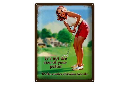 Blechschild Pinup 30x40cm Golf it´s not size of your putter