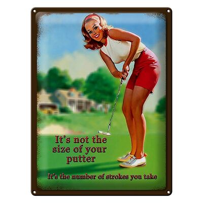 Cartel de chapa Pinup 30x40cm Golf no es el tamaño de tu putter