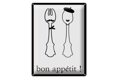 Blechschild Spruch 30x40cm Bon Appetit! Geschenk