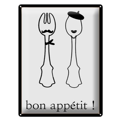 Blechschild Spruch 30x40cm Bon Appetit! Geschenk