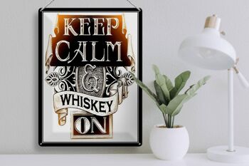 Panneau en étain disant 30x40cm "Keep Calm Whisky on" 3