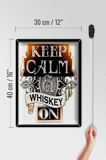 Panneau en étain disant 30x40cm "Keep Calm Whisky on" 4