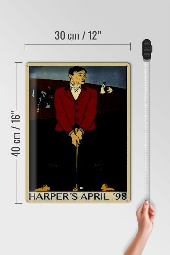 Plaque en tôle Golf 30x40cm Harper's April 98 4