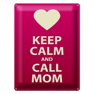 Cartel de chapa que dice 30x40cm Regalo Keep calm and call Mom