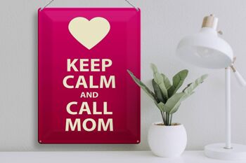 Panneau en étain disant 30x40cm Keep calm and call Mom gift 3