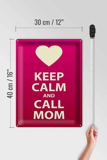 Panneau en étain disant 30x40cm Keep calm and call Mom gift 4