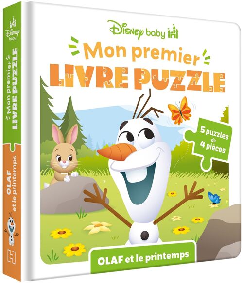 LIVRE - DISNEY BABY - Mon Premier livre puzzle - 4 pièces - Olaf et le Printemps