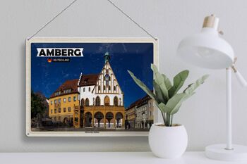 Plaque en tôle indiquant Hôtel de ville historique d'Amberg 40x30cm 3