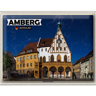 Cartel de chapa que dice Ayuntamiento histórico de Amberg 40x30cm