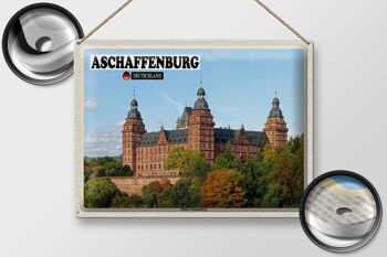 Plaque en tôle villes Château d'Aschaffenburg Johannesburg 40x30cm 2