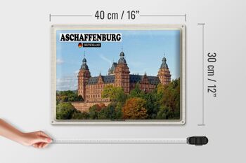 Plaque en tôle villes Château d'Aschaffenburg Johannesburg 40x30cm 4