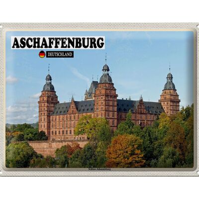 Cartel de chapa ciudades Castillo de Aschaffenburg Johannesburgo 40x30cm