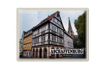 Plaque en tôle Villes Abbaye d'Aschaffenbourg Basilique Vieille Ville 40x30cm 1