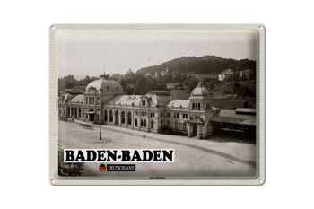 Plaque en tôle Villes Baden-Baden Ancienne gare 40x30cm 1