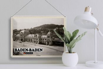 Plaque en tôle Villes Baden-Baden Ancienne gare 40x30cm 3